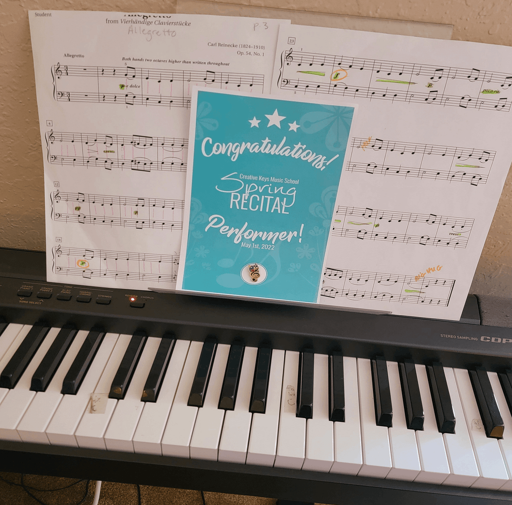 Spring recital certificate